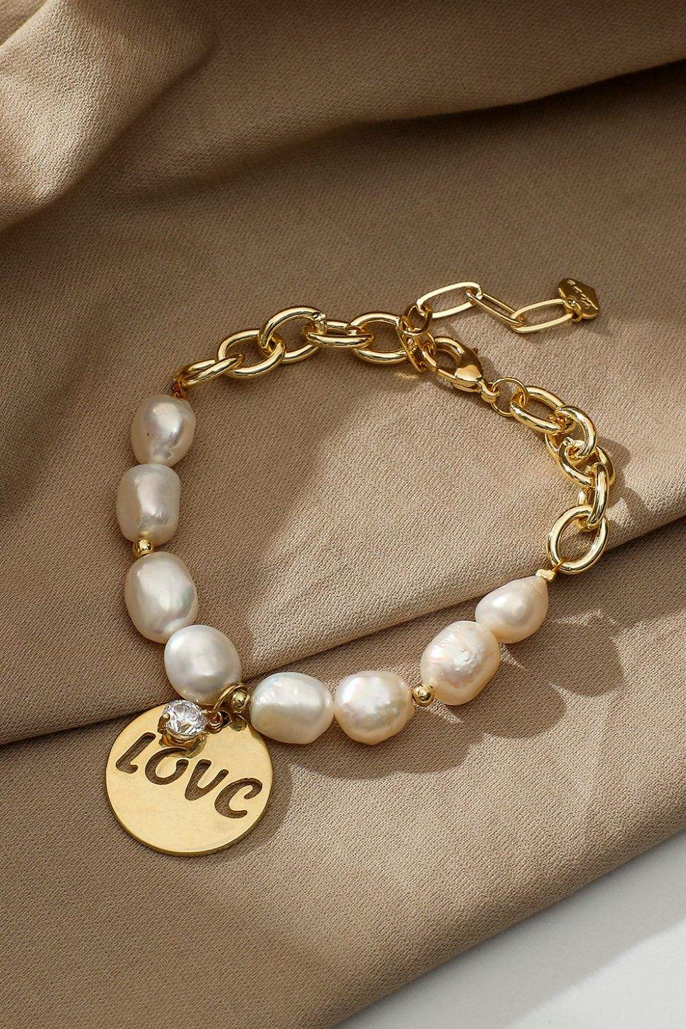 LOVE Freshwater Pearl Bracelet Bracelets - Tophatter Daily Deals