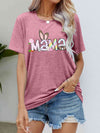 Easter MAMA Graphic Round Neck T-Shirt Rouge Pink Women's T-Shirts - Tophatter Daily Deals