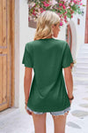 Ruched V-Neck Short Sleeve Tee Women's T-Shirts - Tophatter Daily Deals