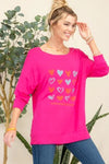 Celeste Full Size Heart Graphic Long Sleeve T-Shirt Blouses - Tophatter Daily Deals