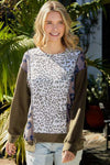 Exposed Seam Leopard Round Neck T-Shirt Women's T-Shirts - Tophatter Daily Deals