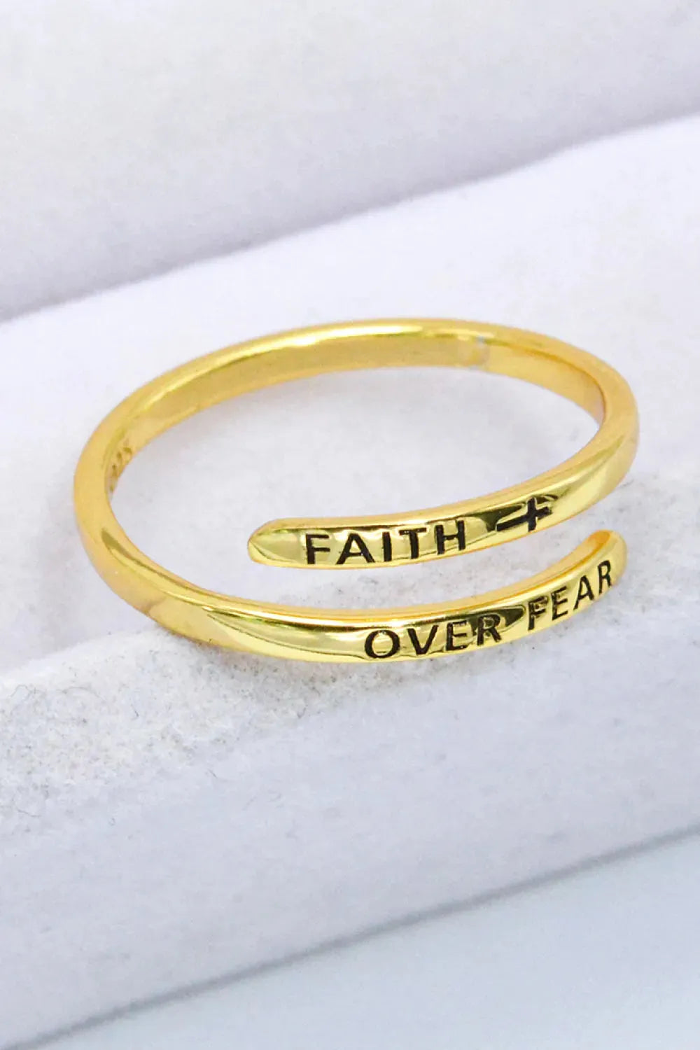 FAITH OVER FEAR Bypass Ring Rings - Tophatter Daily Deals