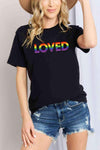 Simply Love LOVED Graphic Cotton T-Shirt Black Women's T-Shirts - Tophatter Daily Deals