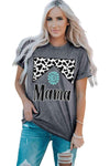 MAMA Graphic Cuffed Sleeve Round Neck Tee Women's T-Shirts - Tophatter Daily Deals