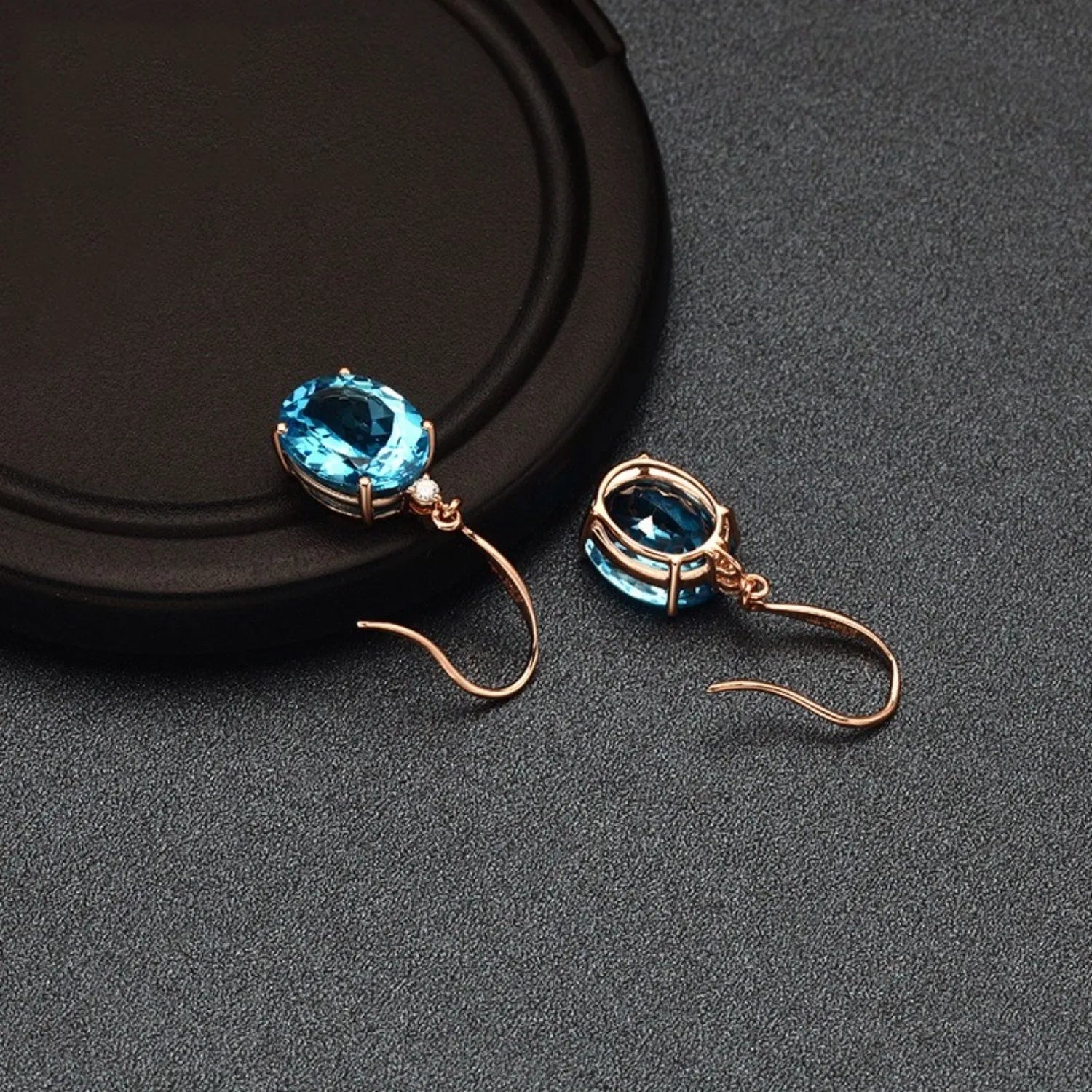 Rose Gold-Plated Artificial Gemstone Earrings Rose Gold One Size Earrings - Tophatter Daily Deals