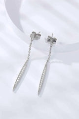 Elegant Moissanite 925 Sterling Silver Drop Earrings Moissanite - Tophatter Daily Deals
