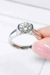 Looking Good 2 Carat Moissanite Platinum-Plated Ring Moissanite - Tophatter Daily Deals