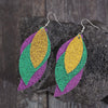 PU Leather Leaf Dangle Earrings Style A One Size Earrings - Tophatter Daily Deals