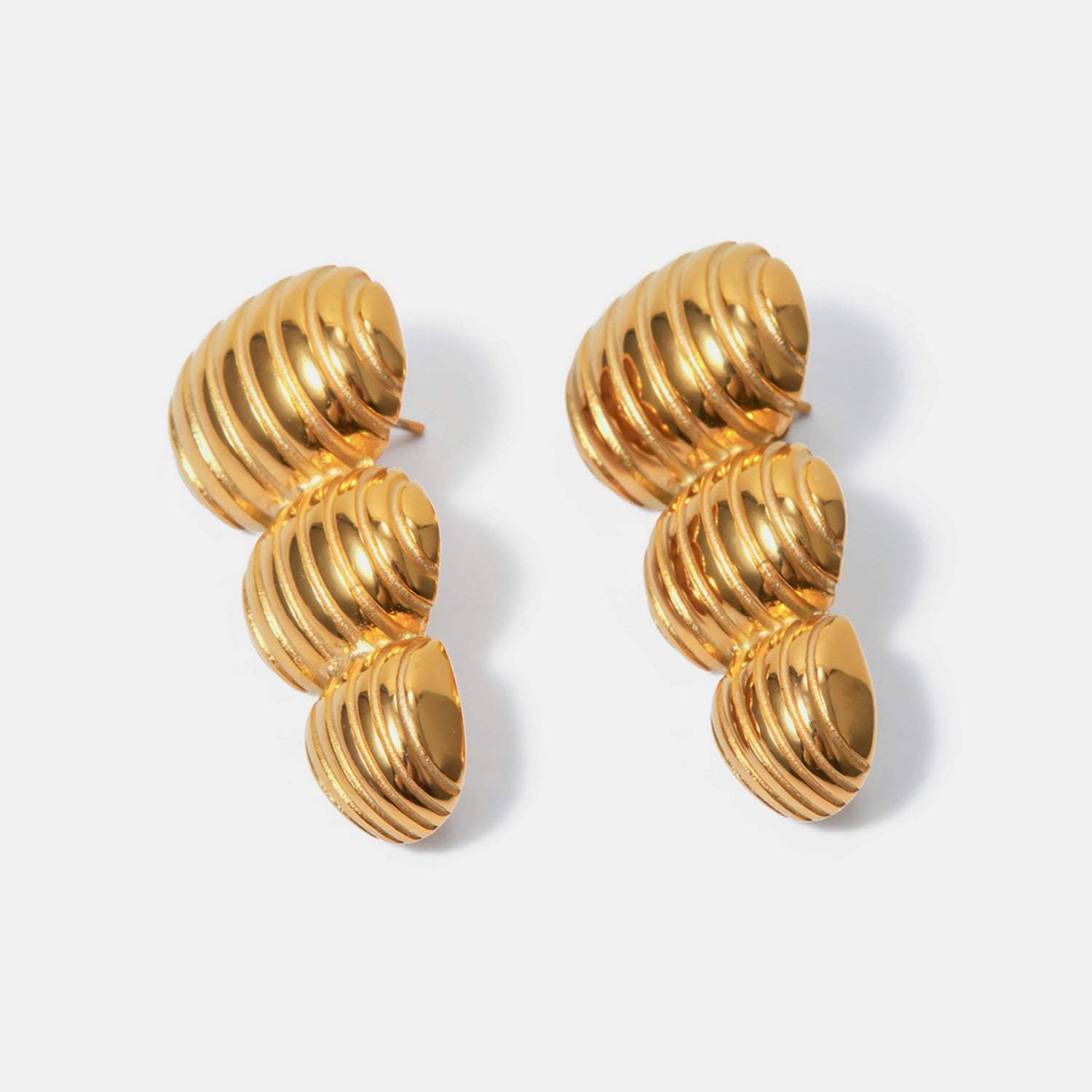 Stainless Steel Geometric Stud Earrings Gold One Size Earrings - Tophatter Daily Deals