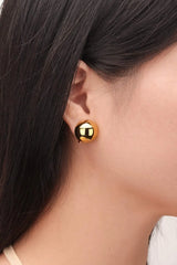 18K Gold Plated Ball Stud Earrings Gold One Size Earrings - Tophatter Daily Deals
