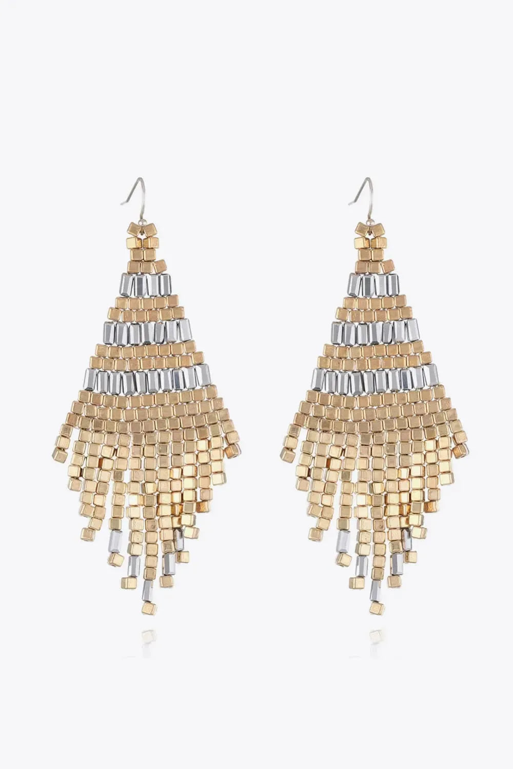 Beaded Dangle Earrings Silver One Size Earrings - Tophatter Daily Deals