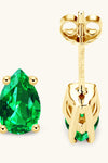 Lab-Grown Emerald Stud Earrings Earrings - Tophatter Daily Deals