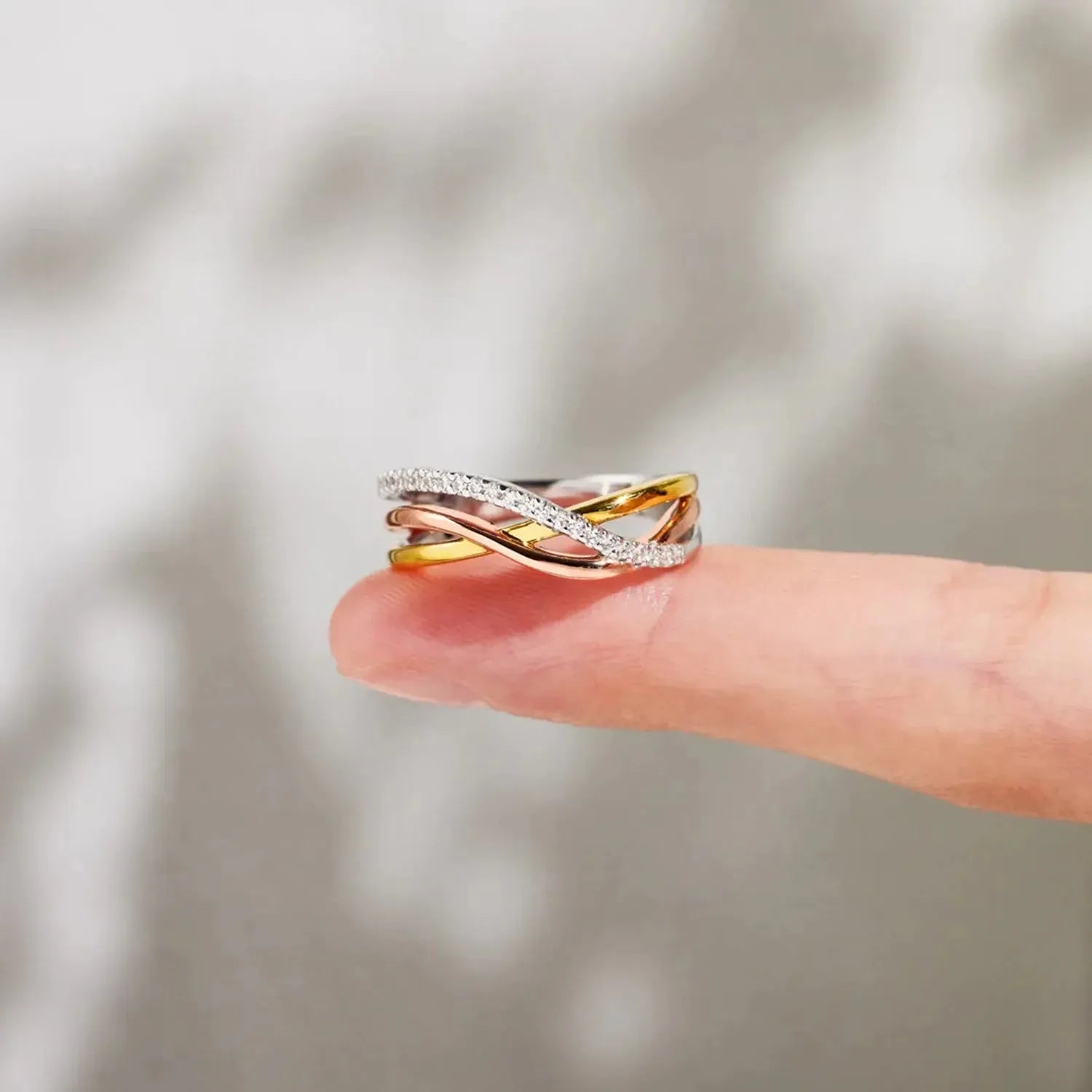 Crisscross Gold-Plated 925 Sterling Silver Ring Rings - Tophatter Daily Deals