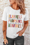 FLANNELS PUMPKINS BONFIRES Graphic Tee White Women's T-Shirts - Tophatter Daily Deals