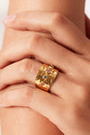 18K Gold-Plated Zircon Ring Gold One Size Rings - Tophatter Daily Deals