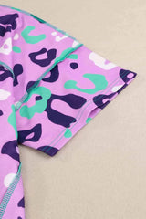 Plus Size Leopard Exposed Seam Tee Shirt Women's T-Shirts - Tophatter Daily Deals