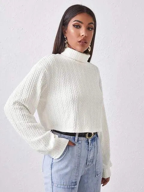 Turtleneck Long Sleeve Top Blouses - Tophatter Daily Deals