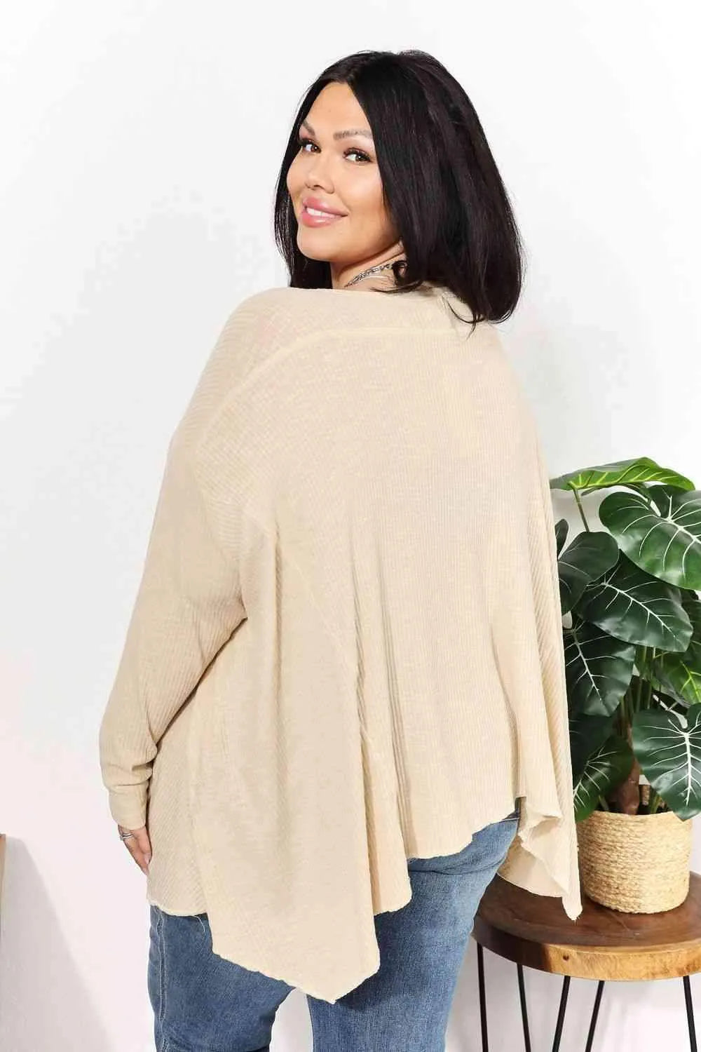 HEYSON Full Size Oversized Super Soft Ribbed Top Blouses - Tophatter Daily Deals