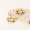 Pearl Rhinestone C-Hoop Earrings Earrings - Tophatter Daily Deals