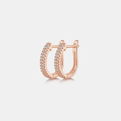 Moissanite 925 Sterling Silver Huggie Earrings Moissanite - Tophatter Daily Deals