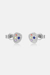 Multicolored Zircon Stud Earrings Silver One Size Earrings - Tophatter Daily Deals