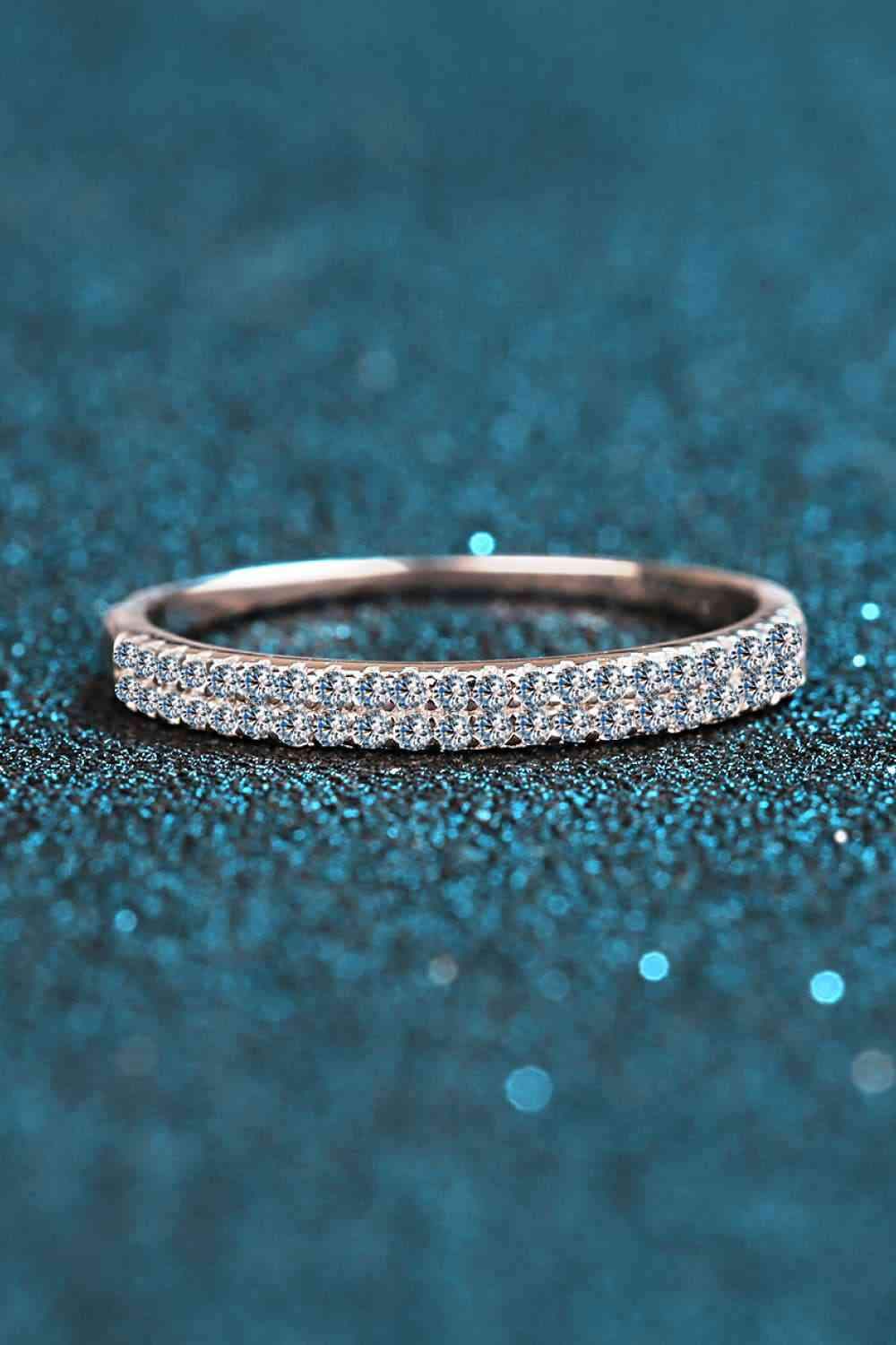 Moissanite 925 Sterling Silver Half-Eternity Ring Moissanite - Tophatter Daily Deals