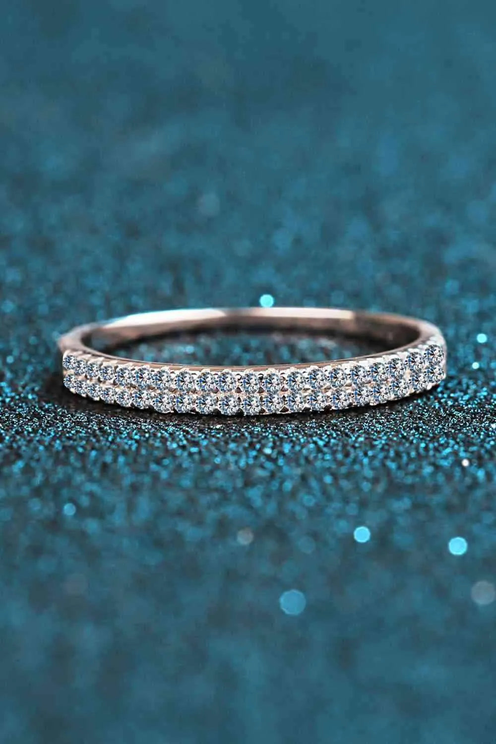 Moissanite 925 Sterling Silver Half-Eternity Ring Moissanite - Tophatter Daily Deals