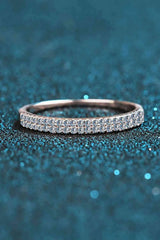 Moissanite 925 Sterling Silver Half-Eternity Ring Moissanite - Tophatter Daily Deals