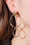 Double Hoop Zinc Alloy Drop Earrings Earrings - Tophatter Daily Deals