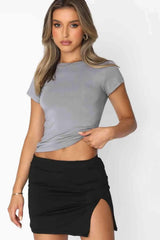 Crewneck Short Sleeve Tee Women's T-Shirts - Tophatter Daily Deals