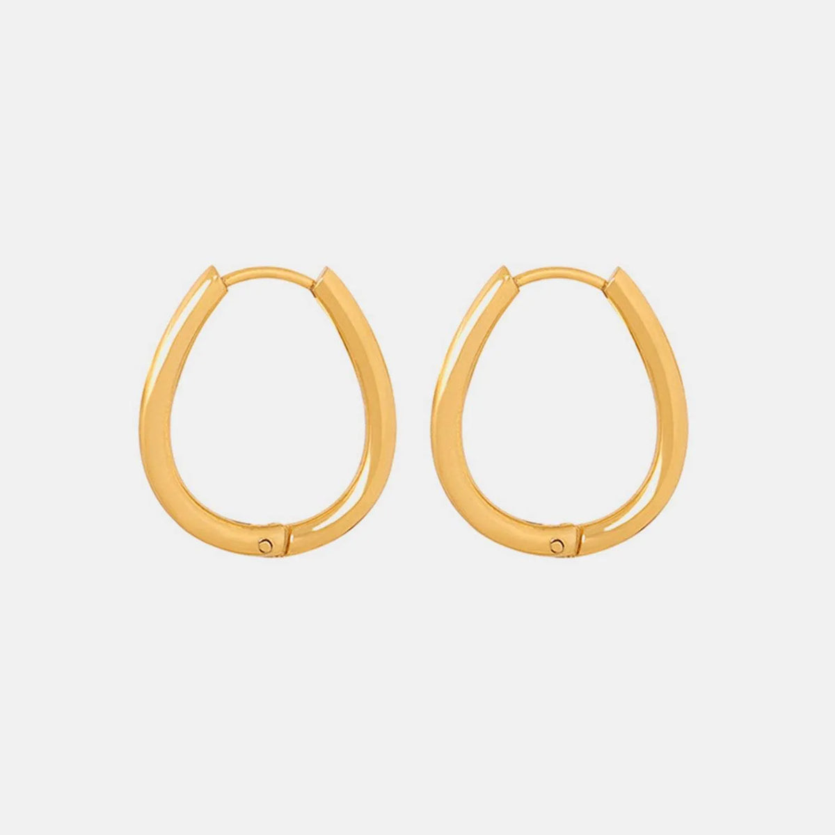 Titanium Steel Huggie Earrings Gold One Size Earrings - Tophatter Daily Deals