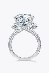 8.6 Carat Moissanite Platinum-Plated Ring Silver Moissanite - Tophatter Daily Deals