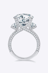 8.6 Carat Moissanite Platinum-Plated Ring Moissanite - Tophatter Daily Deals