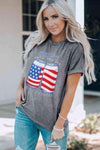 US Flag Graphic Short Sleeve Tee Women's T-Shirts - Tophatter Daily Deals