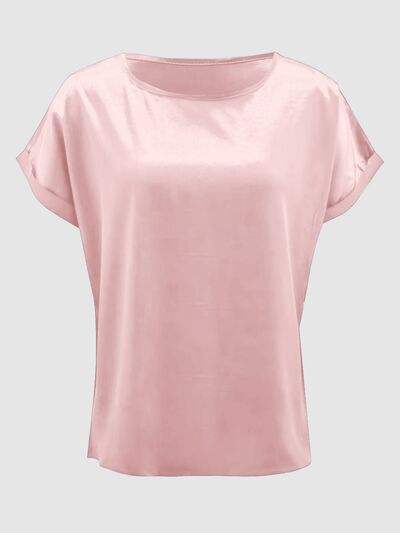 Round Neck Short Sleeve T-Shirt Women's T-Shirts - Tophatter Daily Deals