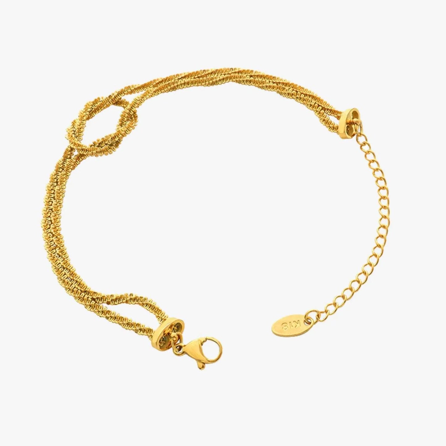 Geometric Knot Titanium Steel Bracelet Gold One Size Bracelets - Tophatter Daily Deals
