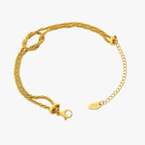 Geometric Knot Titanium Steel Bracelet Gold One Size Bracelets - Tophatter Daily Deals