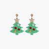 Christmas Tree Rhinestone Alloy Earrings Mid Green One Size Earrings - Tophatter Daily Deals