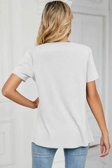 Cowl Neck Short Sleeve T-Shirt Women's T-Shirts - Tophatter Daily Deals