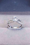 2 Carat Moissanite Crisscross 925 Sterling Silver Ring Moissanite - Tophatter Daily Deals