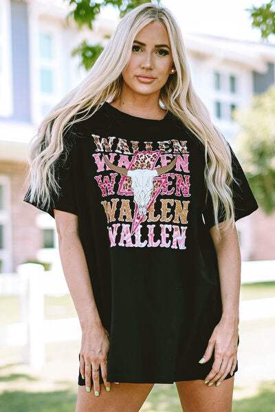 WALLEN Round Neck Short Sleeve T-Shirt Women's T-Shirts - Tophatter Daily Deals