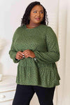 Heimish Full Size Long Puff Sleeve Polka Tiered Top Blouses - Tophatter Daily Deals