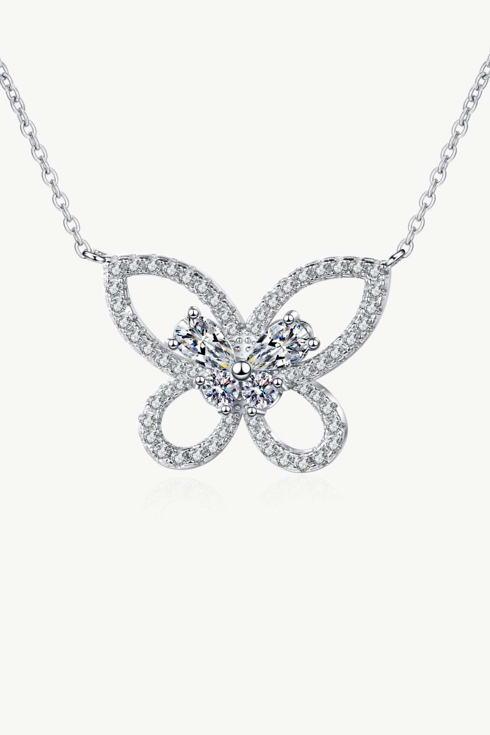 Moissanite Butterfly Pendant Necklace Moissanite - Tophatter Daily Deals