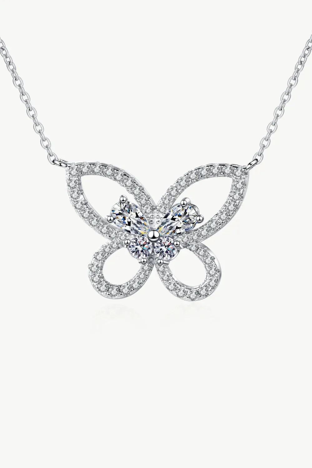 Moissanite Butterfly Pendant Necklace Moissanite - Tophatter Daily Deals