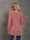 Heathered Square Neck Long Sleeve T-Shirt Women's T-Shirts - Tophatter Daily Deals