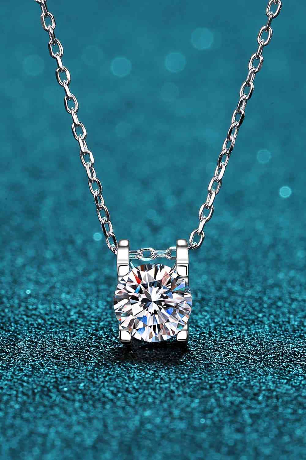 Moissanite 925 Sterling Silver Necklace Silver One Size Moissanite - Tophatter Daily Deals