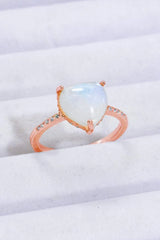 Heart-Shaped Natural Moonstone Ring Moonstone Rose Gold Moonstone - Tophatter Daily Deals