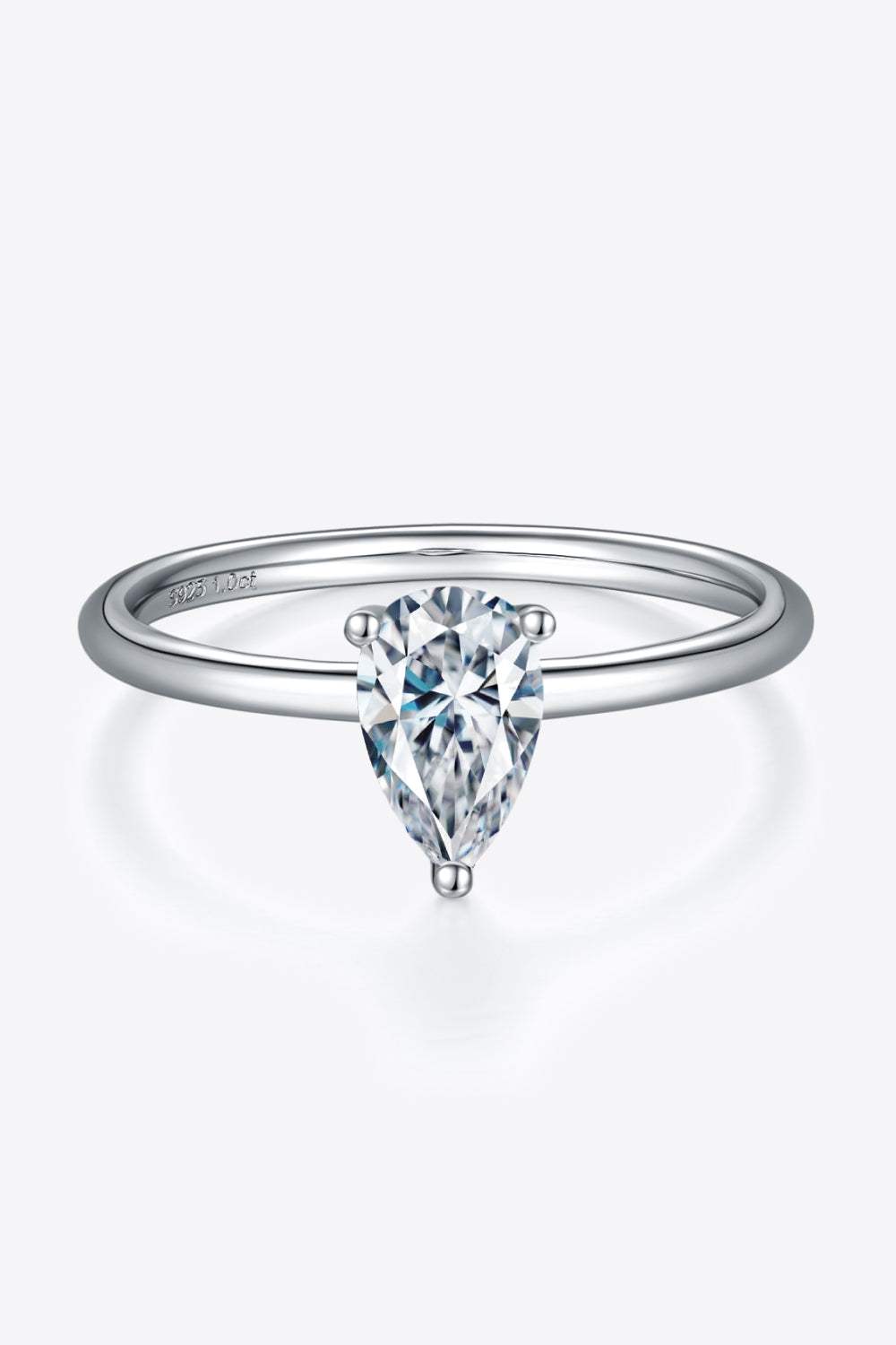 1 Carat Moissanite 925 Sterling Silver Solitaire Ring Rings - Tophatter Daily Deals