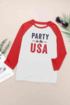 Simply Love PARTY IN THE USA Graphic Raglan Sleeve Tee Women's T-Shirts - Tophatter Daily Deals