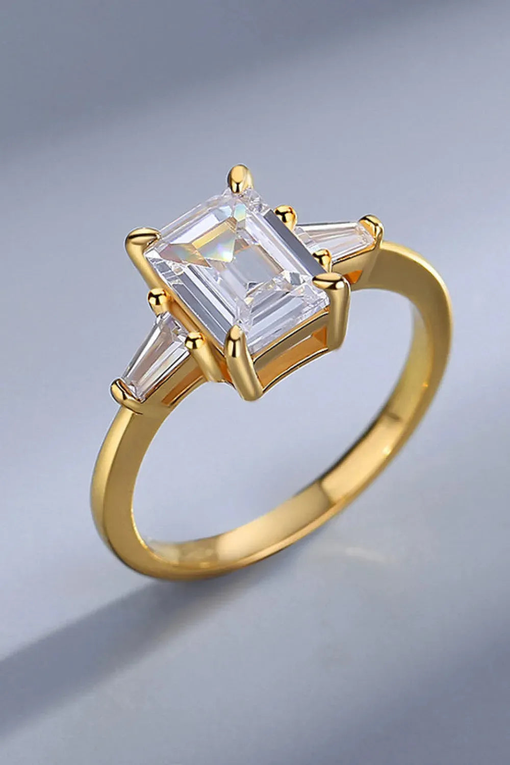 2 Carat Moissanite Rectangle Ring Moissanite - Tophatter Daily Deals